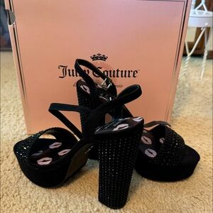 High heels. Rhinestone strap and heel
